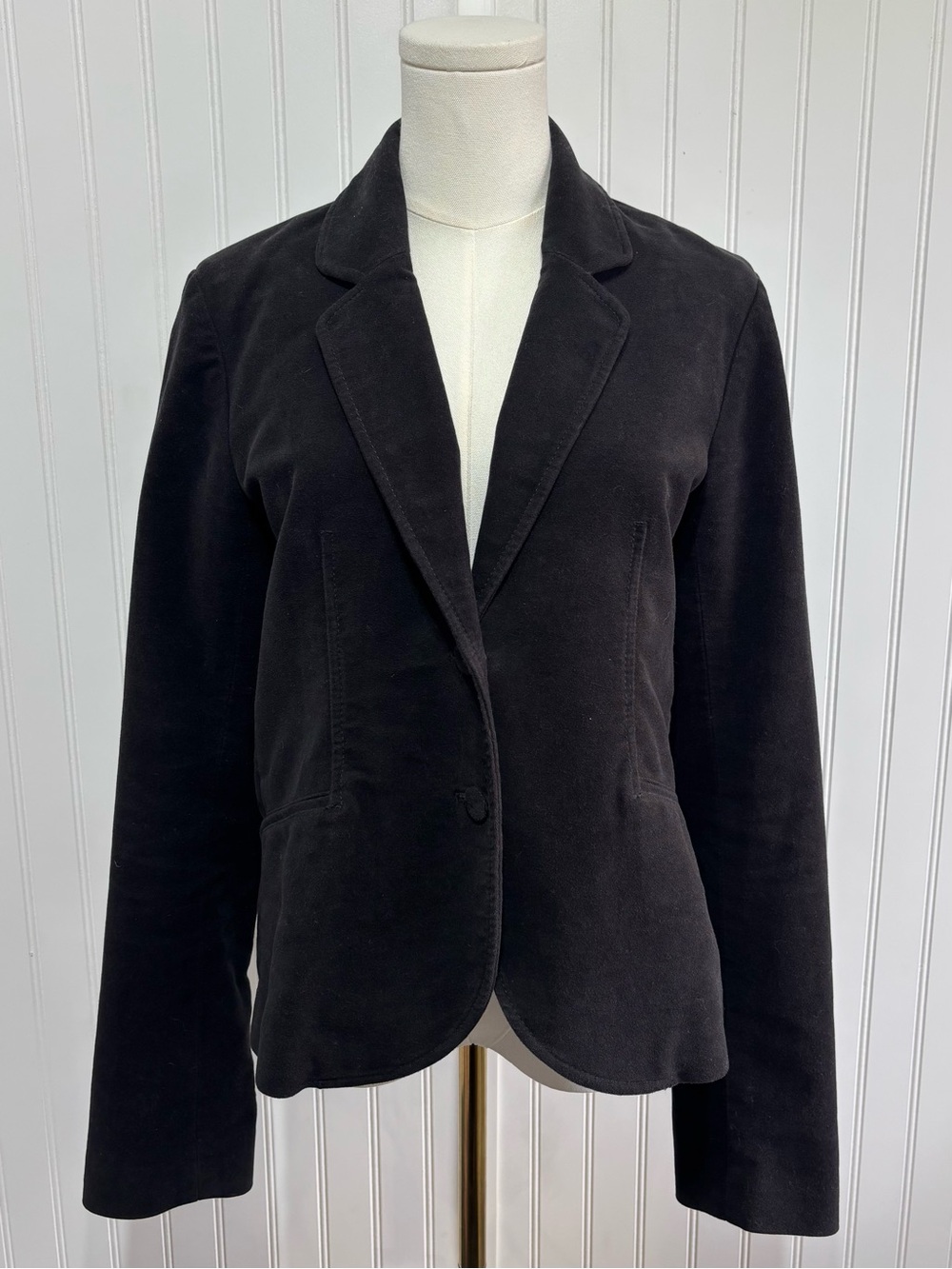 Ralph Lauren Polo Jeans Y2K Black Velvet Blazer Jacket Purple Lined Size M